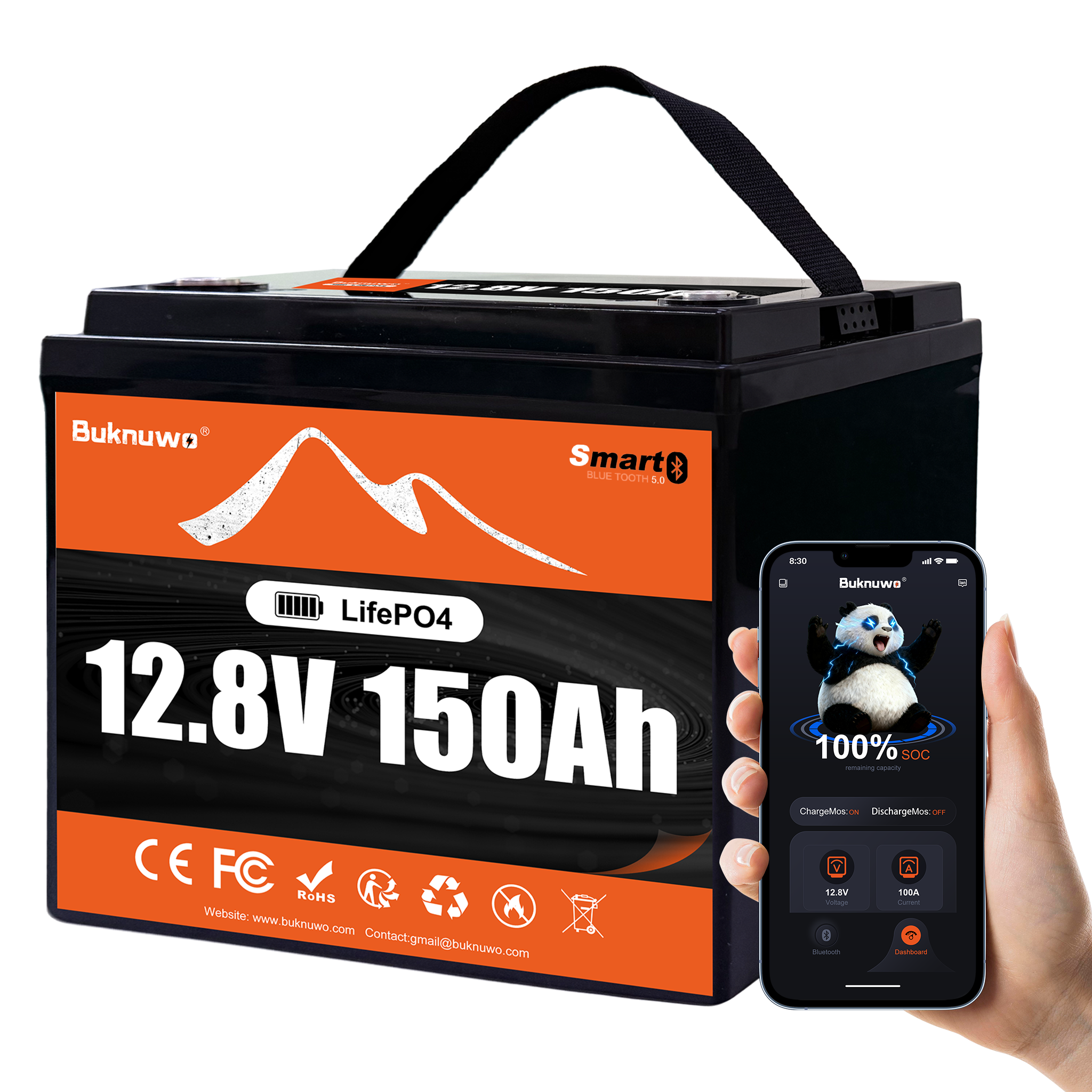 Smart Home News - Buknuwo Smart 12V/12.8V 150Ah Bluetooth LiFePO4