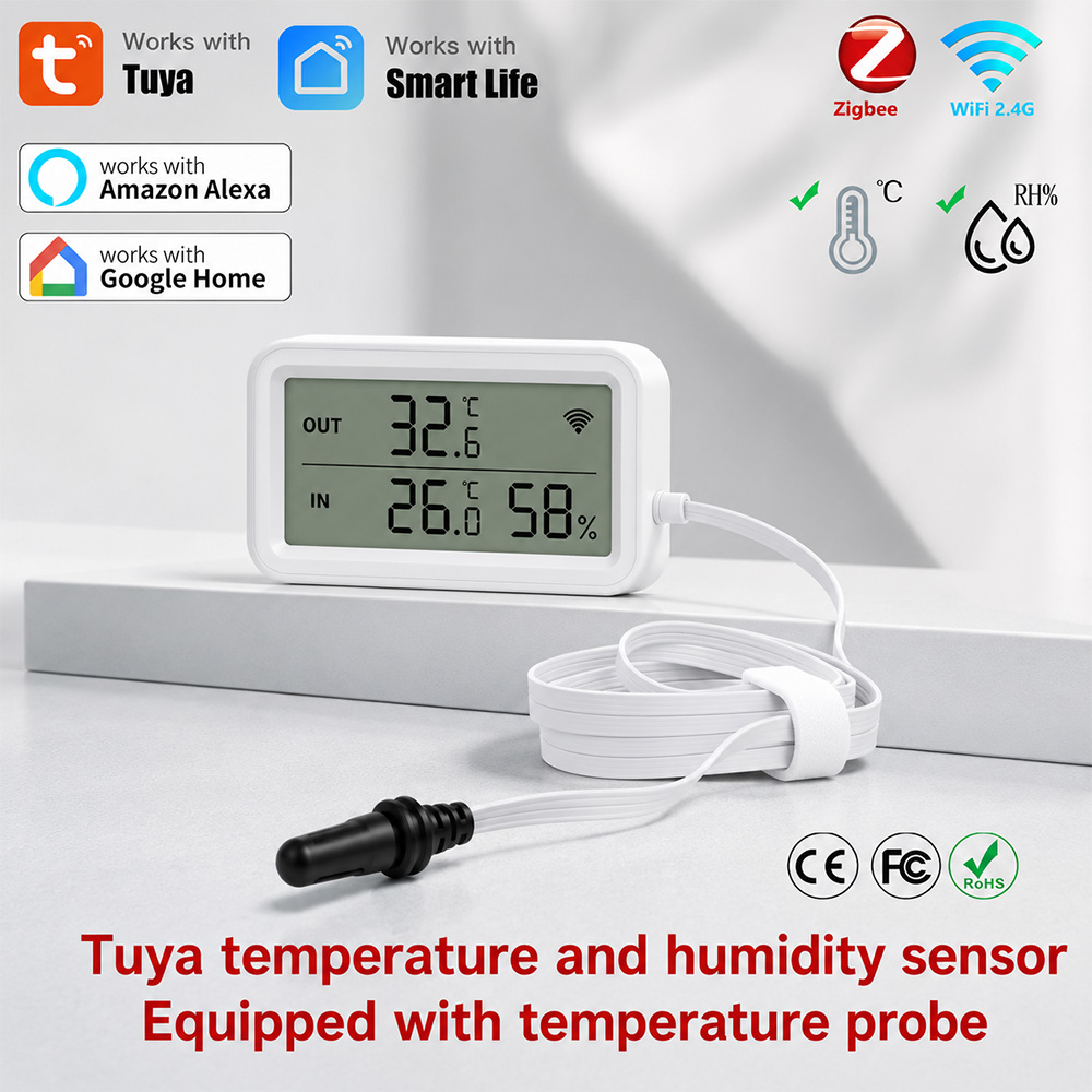 Smart Home Alexa - Tuya Zigbee WiFi Temp Humidity Sensor