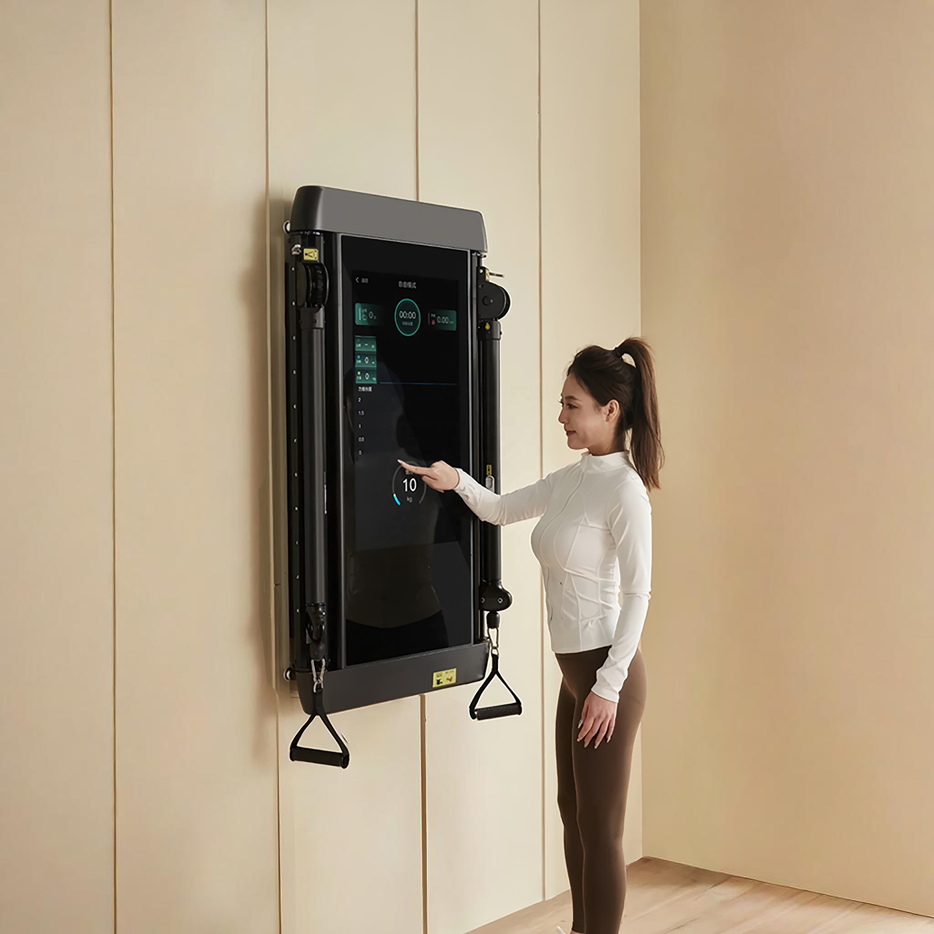 Smart Home Gym Mirror - Smart Fitness Mirror Interactive Workouts Wall-Mounted
