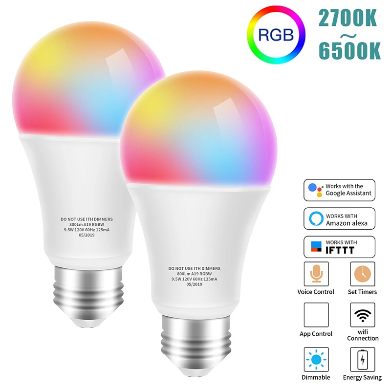 Wifi Led Dimmer - E27 WiFi Smart LED Bulb RGBCW