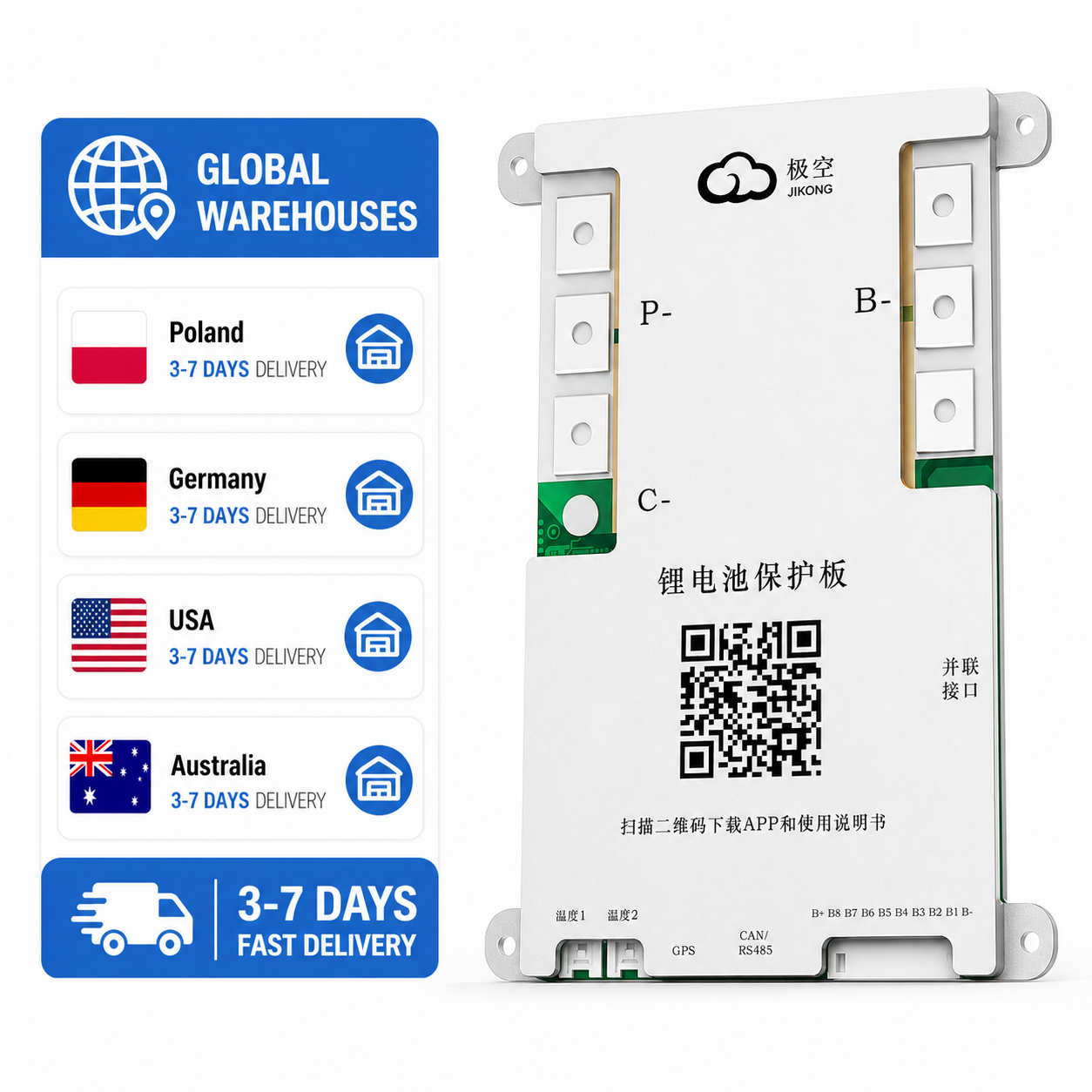Smart Home Energy - JIKONG JK-B2A24S30P 300A Active Balance 2A