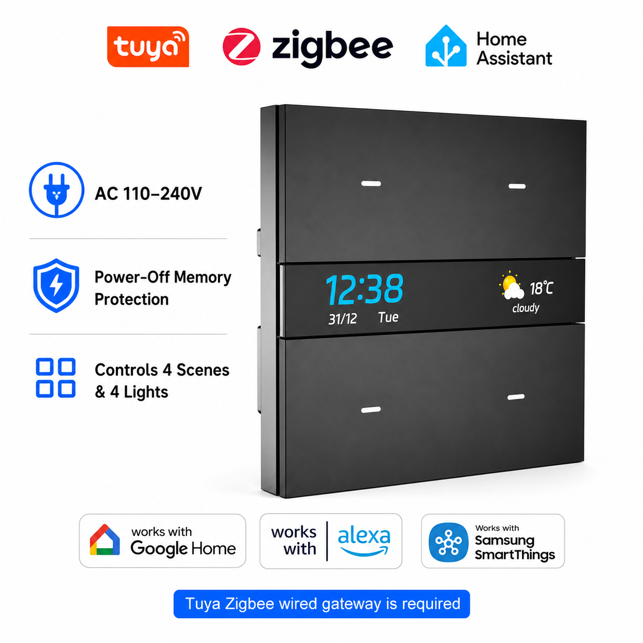 Smart Wall Socket - M8 Pro Zigbee Smart Switch Panel