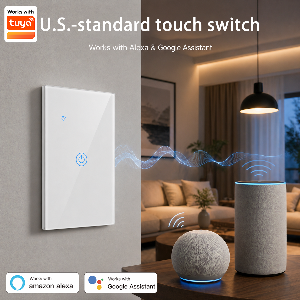 Smart Home Alexa - Tuya US Standard Touch Light Switch