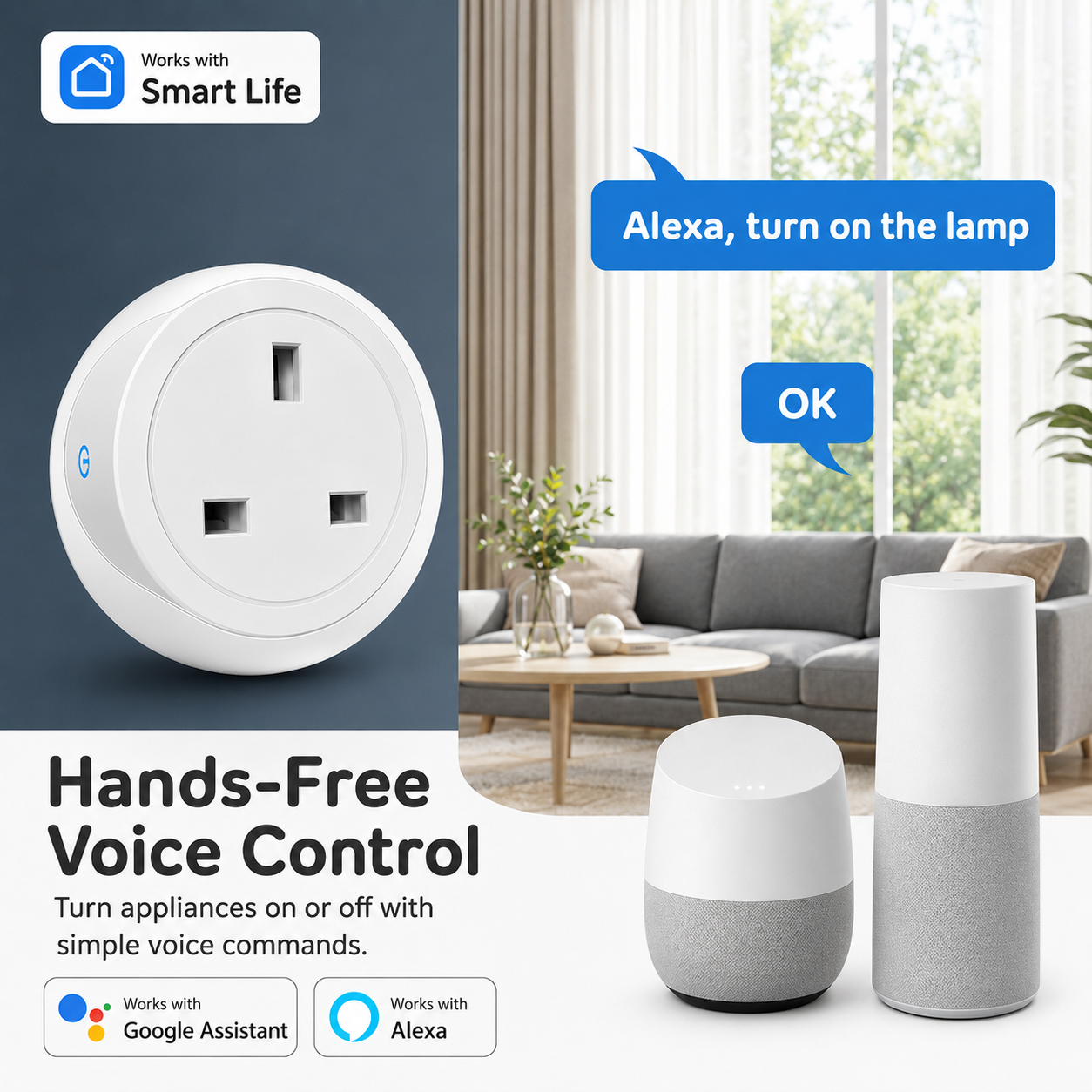 Tuya UK Smart Plug WiFi Blueto - Smart Home Alexa reseña y precio