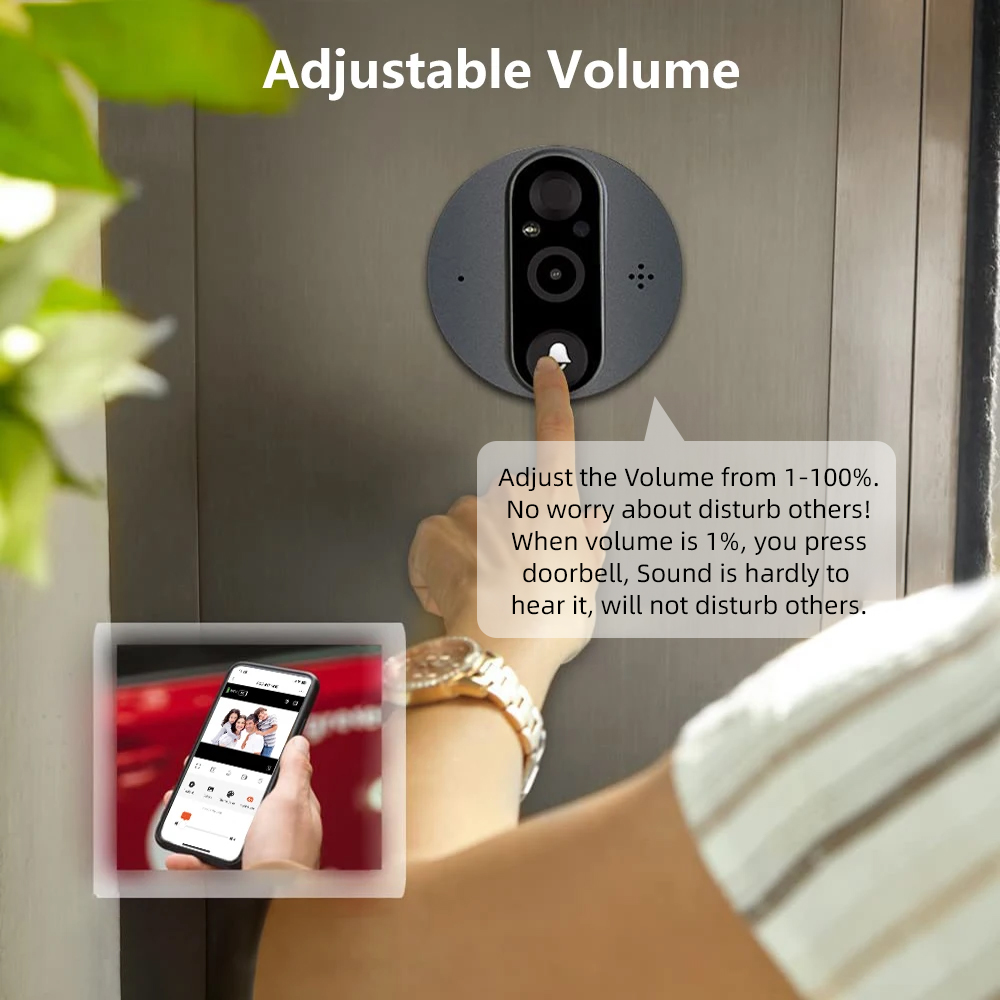 3MP WiFi Smart Tuya Peephole 5 - Smart Home Video Doorbell reseña y precio