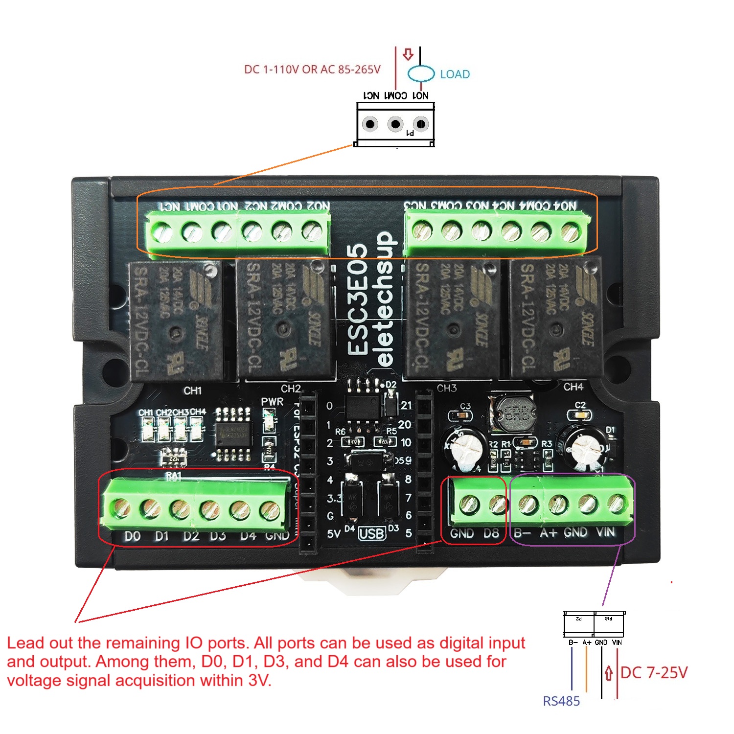 ESP32-C3 WiFi BLE RS485 4 Rela - Smart Home With Plc reseña y precio