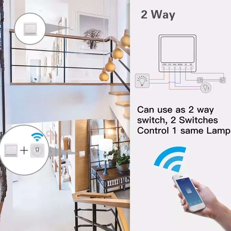 16A 20A WiFi Smart Switch 2-Wa - Smart Home Alexa reseña y precio