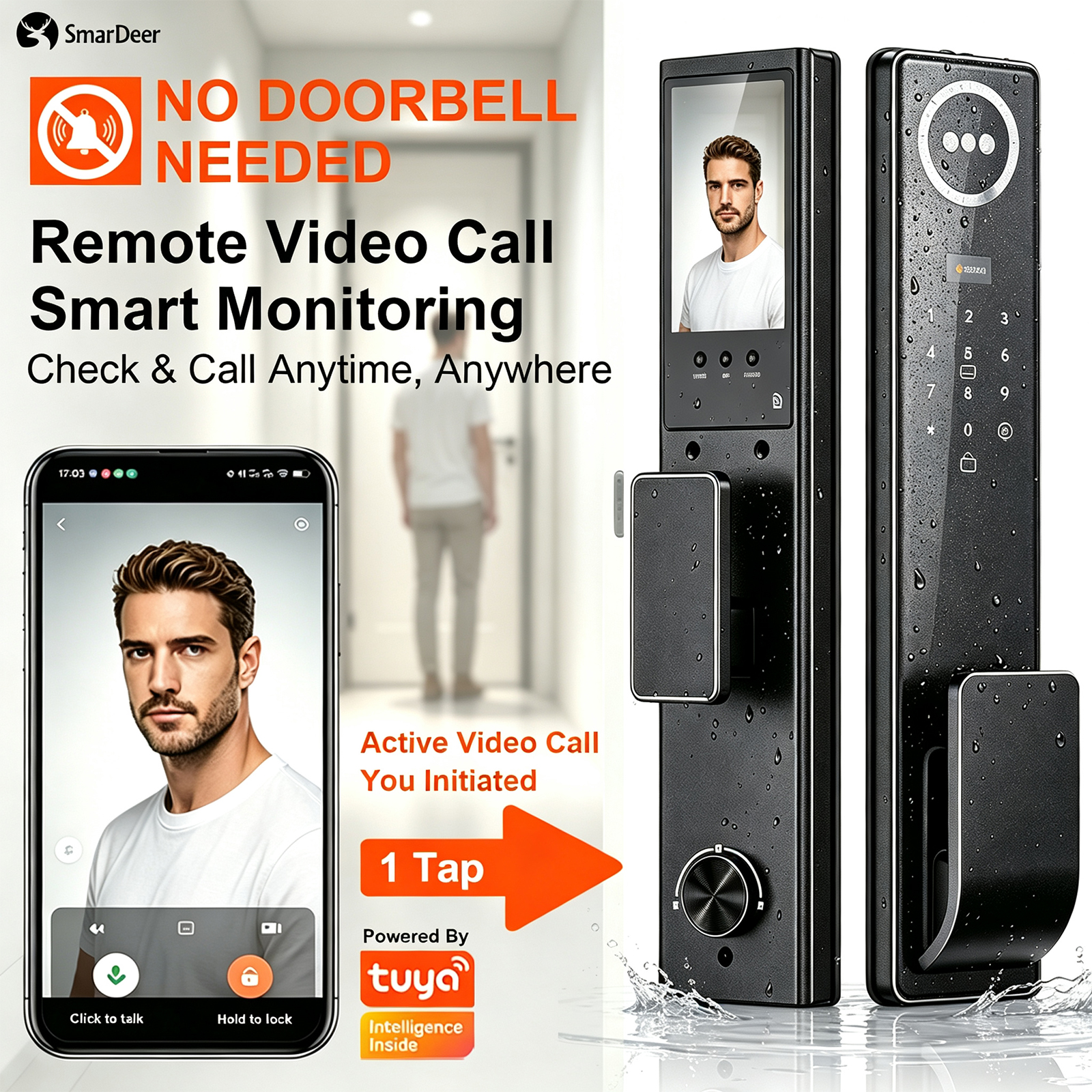 3D Face & Palm Vein Smart Door - Smart Home Video Doorbell reseña y precio