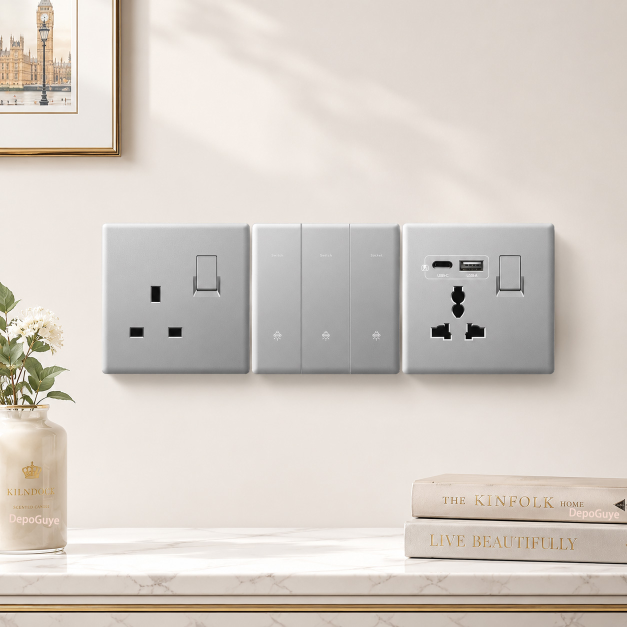 Ultra-Thin UK Power Socket 13A - Smart Wall Socket reseña y precio