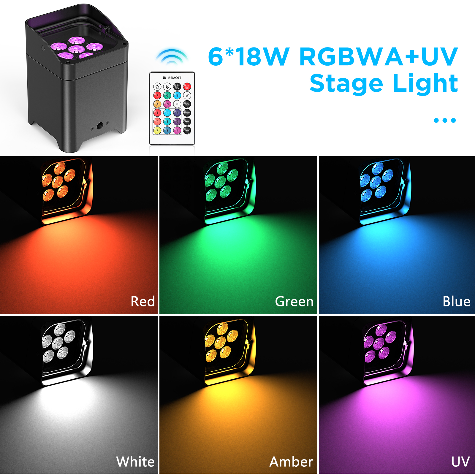 U'King 4PCS 6x18W 6IN1 RGBAW+U - Wifi Led Dimmer reseña y precio