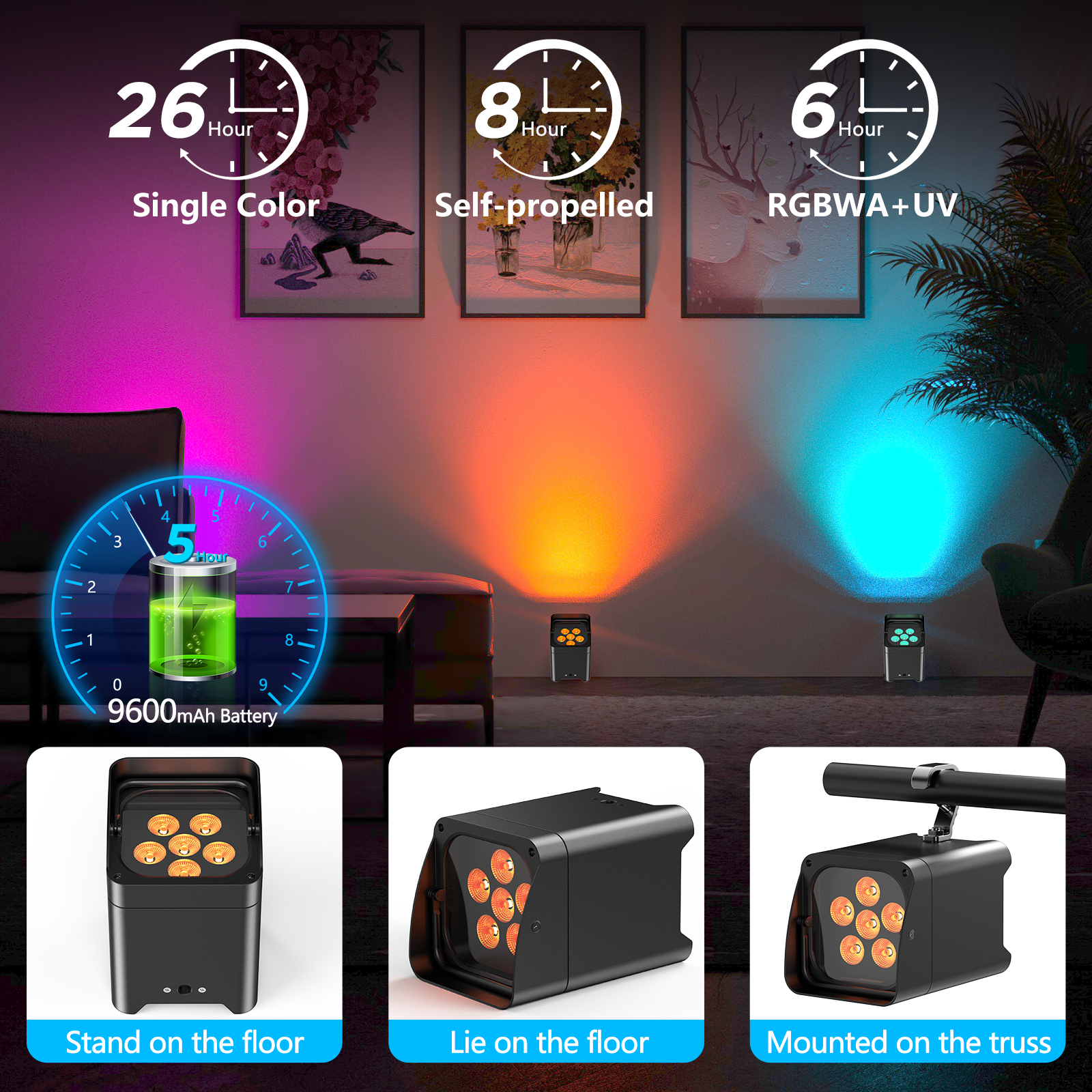 U'King 4PCS 6x18W 6IN1 RGBAW+U - Wifi Led Dimmer reseña y precio