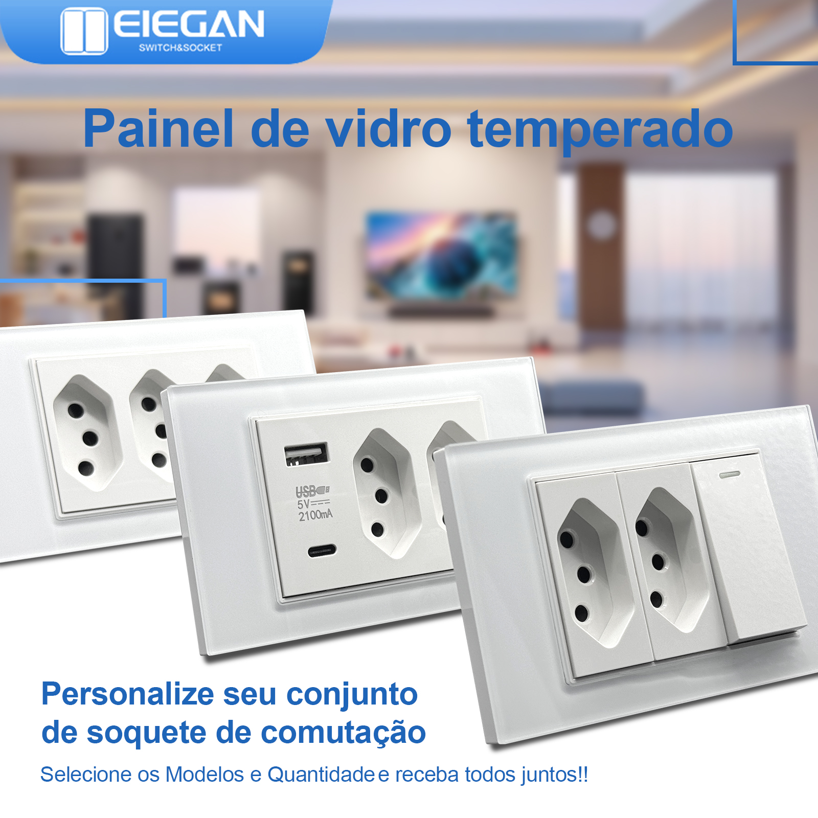 ELEGAN 118mm White Brazil Temp - Smart Wall Socket reseña y precio