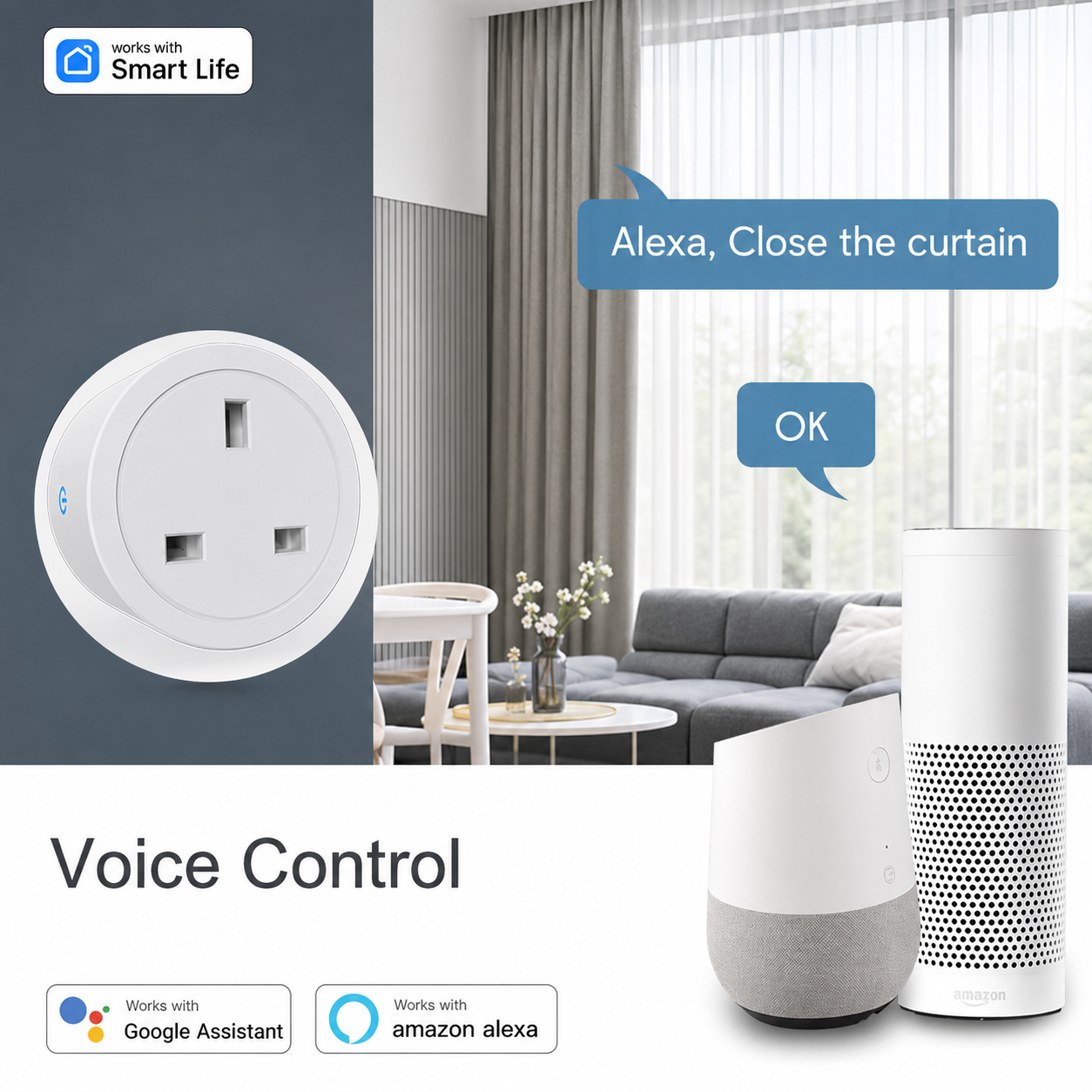 Tuya UK-Standard Smart Plug Wi - Smart Home Elements reseña y precio
