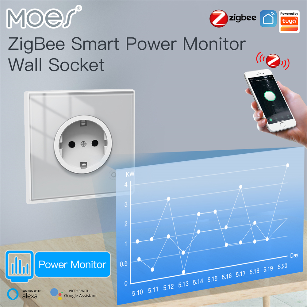 MOES ZigBee Smart Wall Socket, - Smart Wall Socket reseña y precio