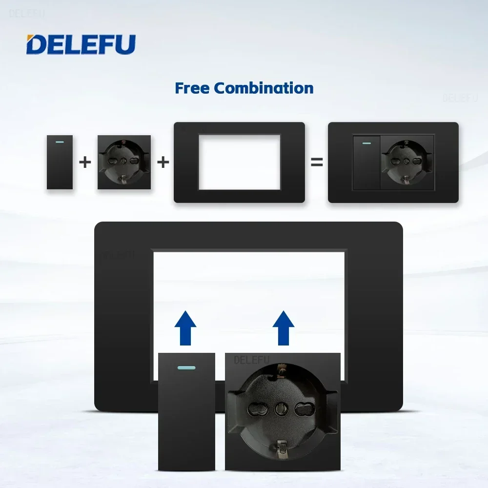 DELEFU Black Retardant PC Ital - Smart Wall Socket reseña y precio