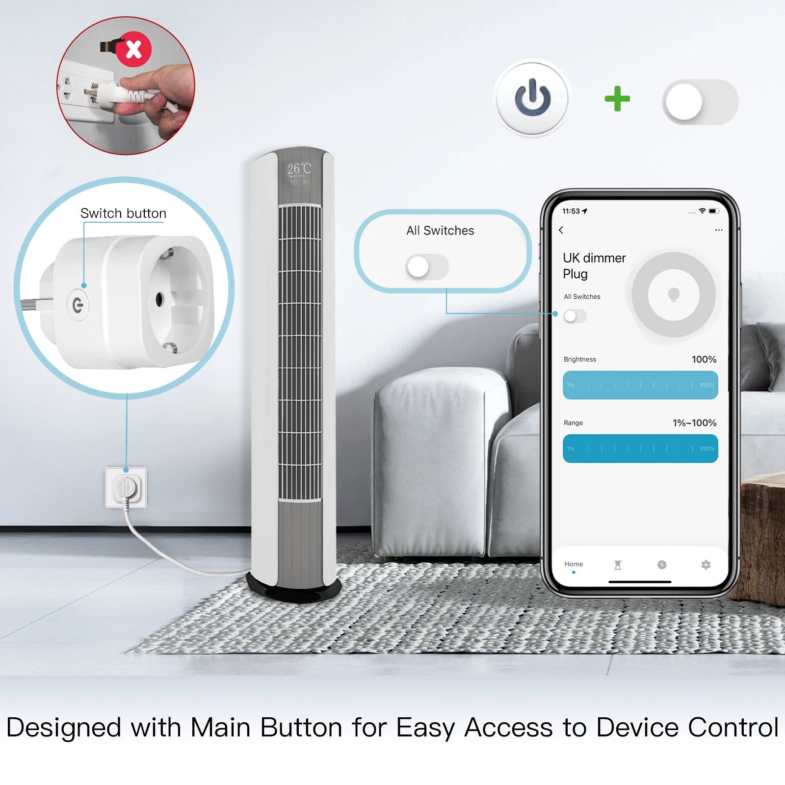 MOES Tuya WiFi Smart Plug Dimm - Smart Wall Socket reseña y precio