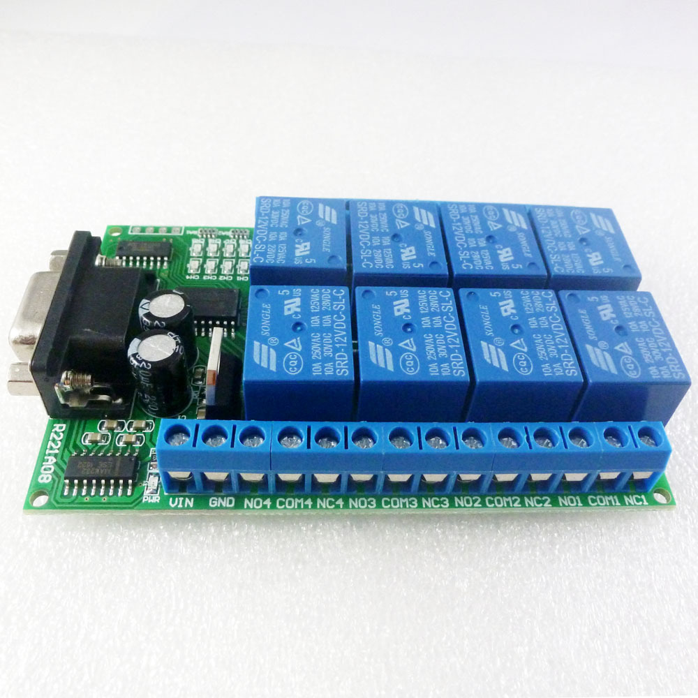 8 Channel DC 12V RS232 Relay B - Smart Home With Plc reseña y precio