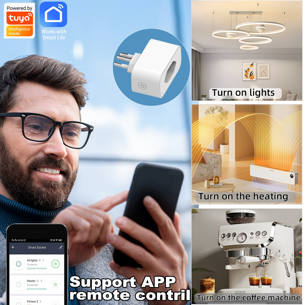Tuya WiFi Smart Socket Brazil  - Smart Wall Socket reseña y precio