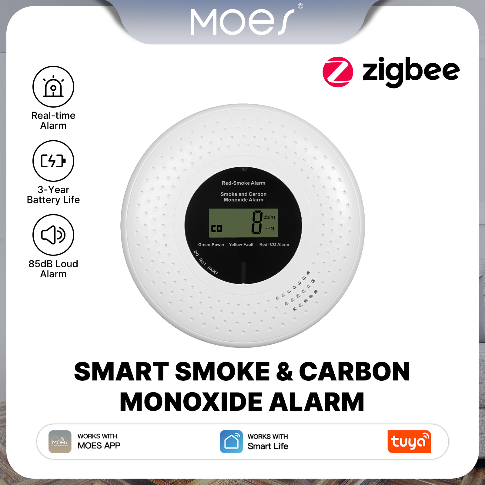 MOES Tuya Zigbee Smart Smoke C - Smart Home News reseña y precio
